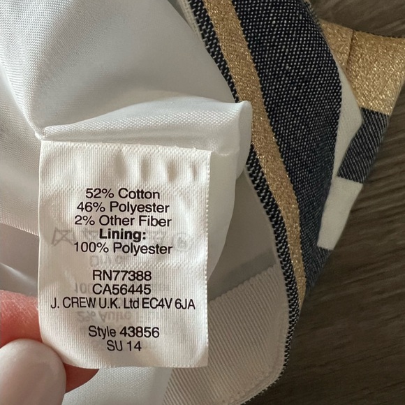 J. Crew Gold and Navy Blue Striped Skirt, size 2, EUC - Picture 4 of 7